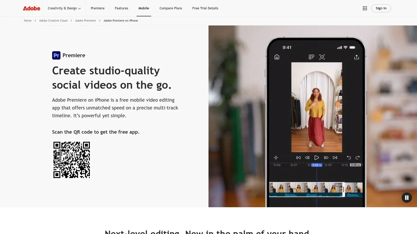 Adobe Premiere on iPhone