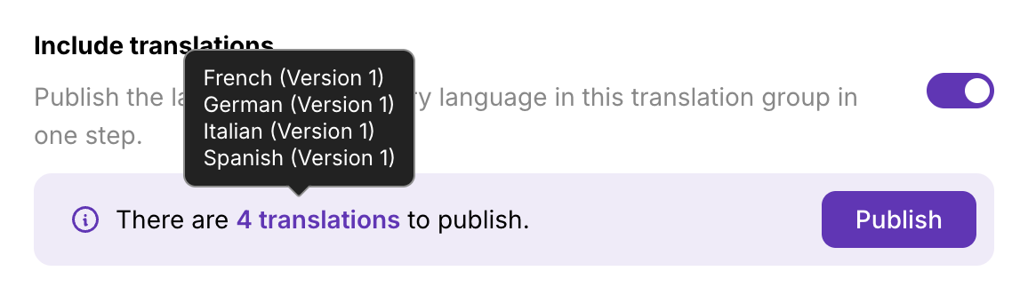 Publish all translated language versions at once